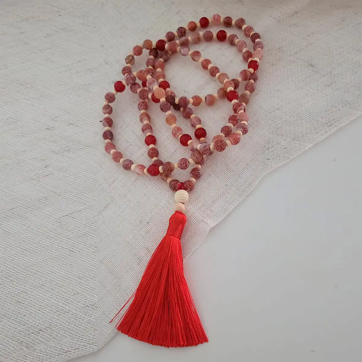 Japa Mala 108 cuentas Rojo Pasión